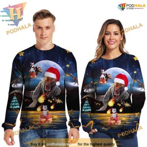 Ugly Dinosaur Xmas Sweatshirt 3D Hoodie, Creative Xmas Gifts