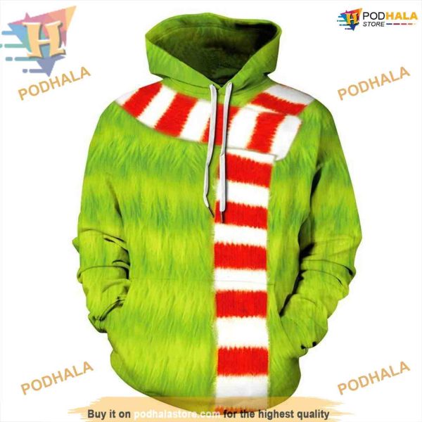 Ugly Xmas Scarf Green Hoodie, Creative Christmas Gifts