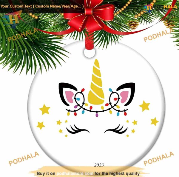 Unicorn Christmas 2023 Ornament, Family Christmas Tree Ornaments