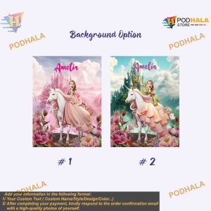Unicorn Princess Photo Blanket Personalized Name Unicorn Blanket 2