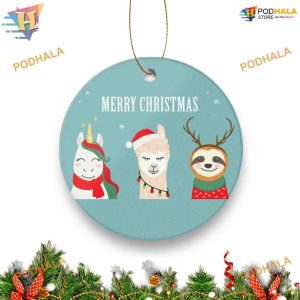 Unicorn Sloth Alpaca Ornament Ornament, Personalized Family Ornaments