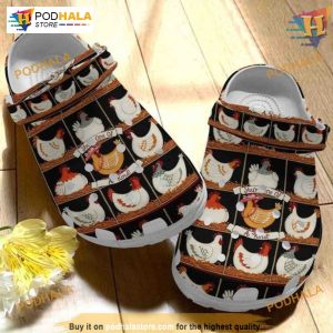 Unique Chicken White Chickens Crocs, Lovely Design for Chicken Fans