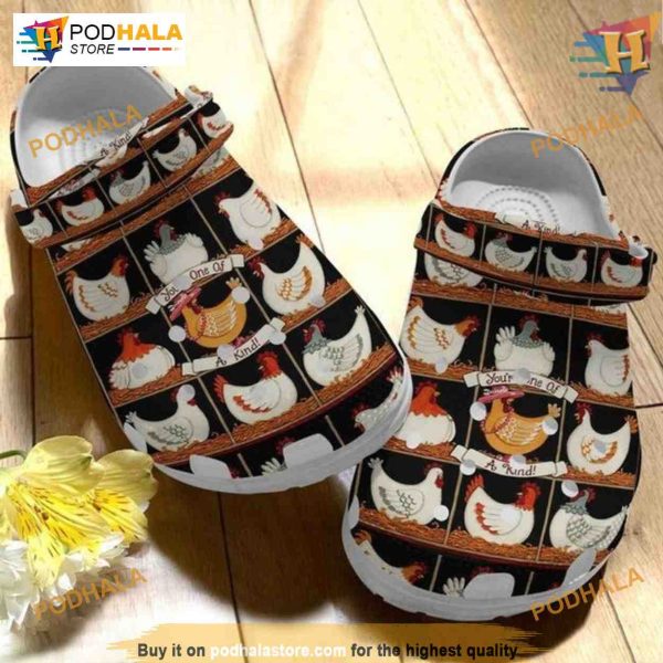 Unique Chicken White Chickens Crocs, Lovely Design for Chicken Fans
