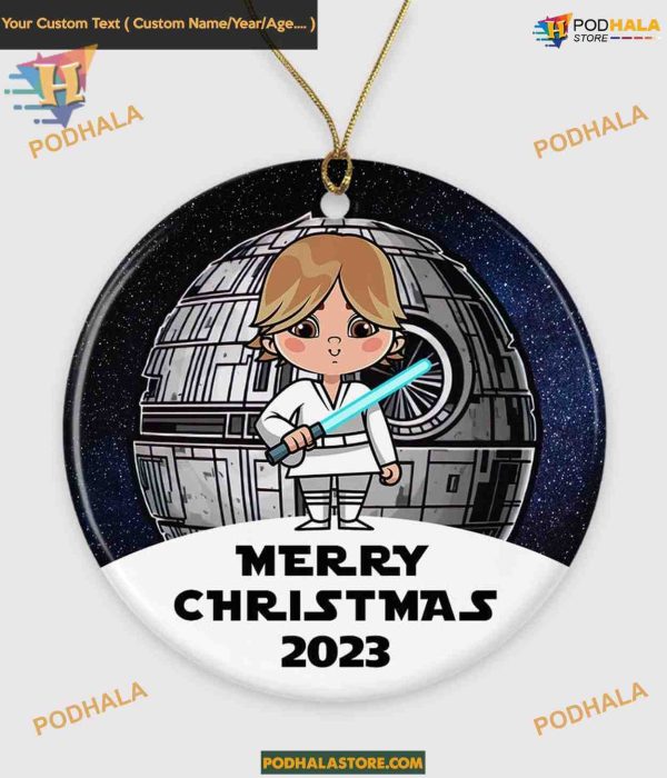 Unique Luke Skywalker 2023 Star Wars Ornament, Custom Family Christmas Gift