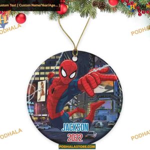 Unique Spiderman 2023 Christmas Ornament, Custom Family Name Keepsake