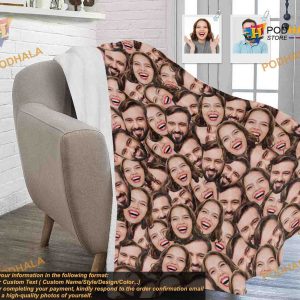Unique Valentine's Day Gift, Custom Face Blanket, Funny Home Decor