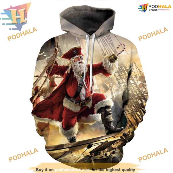 Unisex Santa Claus Xmas Hoodies, Funny Christmas Gift Ideas