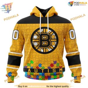 Unisex Specialized NHL Boston Bruins Hoodie 3D Autism Awareness Hockey Merch 1
