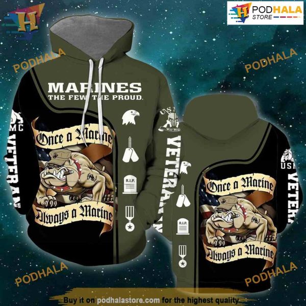 Us Marine Corps The Pew, The Proud 3D Hoodie Sweatshirt