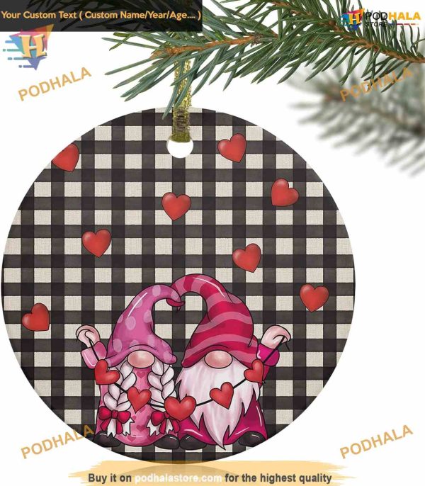 Valentine Gnomes 2023 Ornaments, Custom Family Ornaments for Christmas