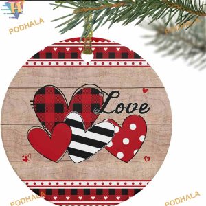 Valentine's Heart 2023 Ornaments, Personalized Family Christmas Decor