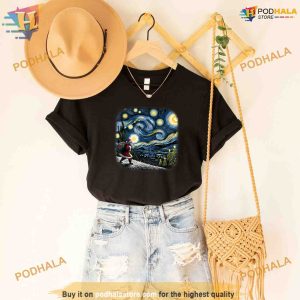 Van Gogh Starry Night Santa Christmas Winter Snowy Night Shirt Hoodie 2