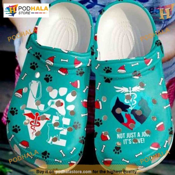 Vet Tech Christmas Love Crocs, Not Just A Job Vet Tech Lovers