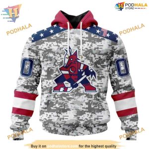Veterans Day Camo NHL Arizona Coyotes Hoodie 3D Special Arizona Coyotes Military Apparel 1