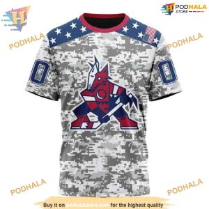 Veterans Day Camo NHL Arizona Coyotes Hoodie 3D Special Arizona Coyotes Military Apparel 3