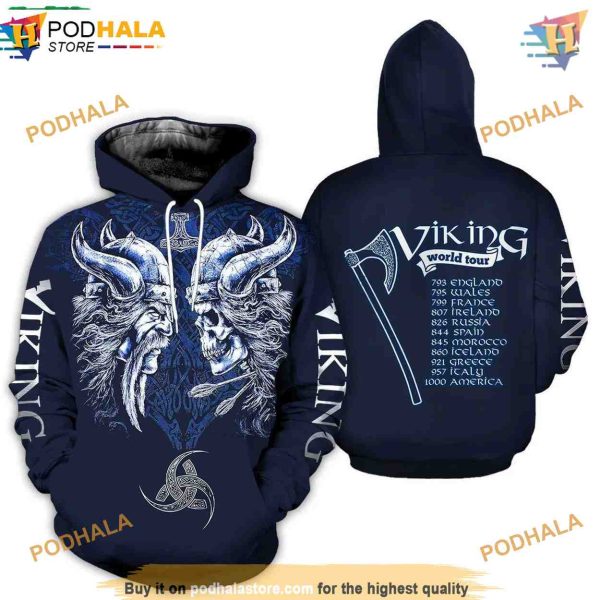 Viking 3D AOP Hoodie, All Over Print & Trending Apparel