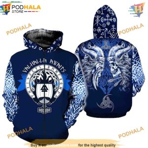 Viking Blue 3D Hoodie Trending Printed Apparel All Over Design 2