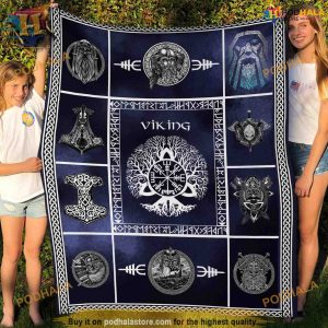 Viking Spirit Warmth, Ragnar & Odin Themed Fleece Blanket