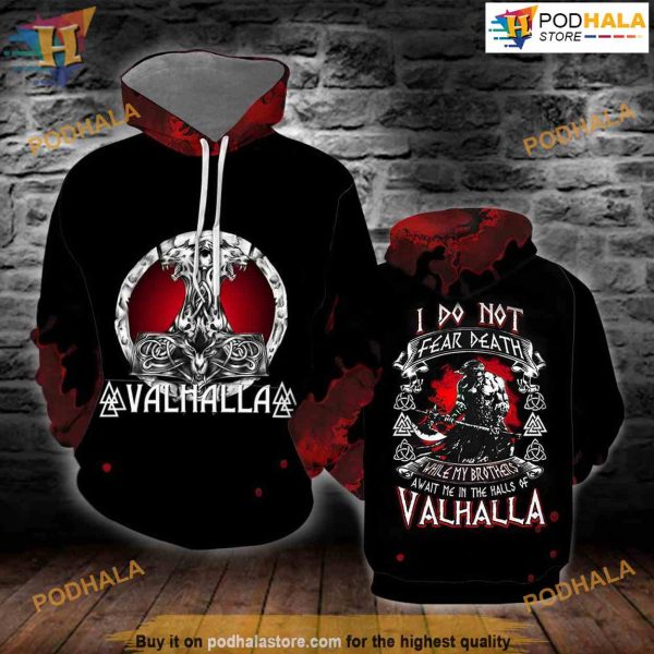 Viking Valhalla All Over Printed 3D Hoodie Sweatshirt