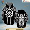 Viking Valknut And Strong Silver Raven All Over Printed 3D Hoodie