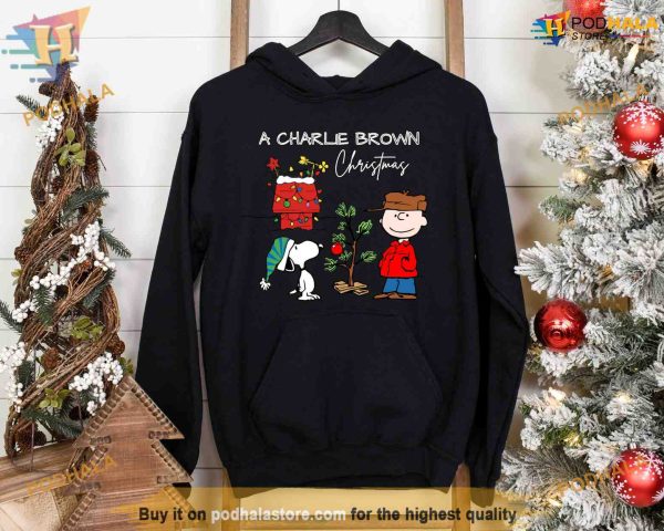 Vintage Charlie Brown and Snoopy Christmas Dog Sweatshirt, Xmas Gift