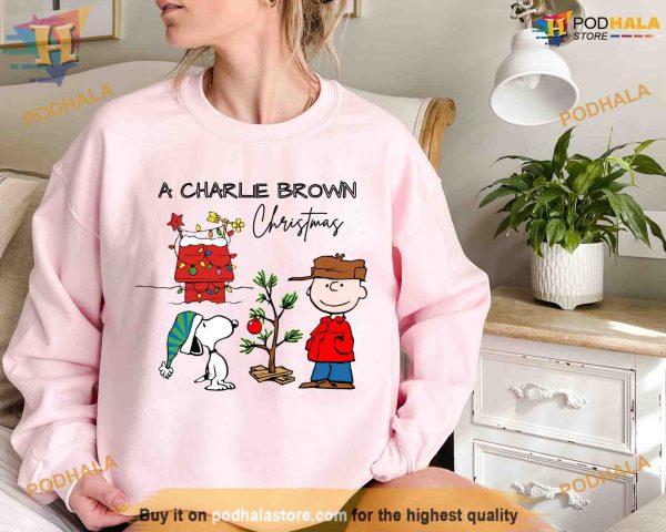 Vintage Charlie & Snoopy Cartoon Dog Christmas Sweatshirt, Xmas Gift