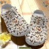 Vintage Chicken White Sole Crocs, Retro Style Trending Gifts
