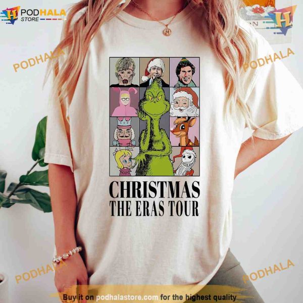 Vintage Christmas The Eras Tour Unisex Shirt, Grinchmas Shirt, Xmas Eras Tour Merch