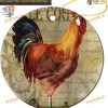 Vintage Cock Chicken Ceramic Christmas Ornament, 2023 Keepsake for Friends