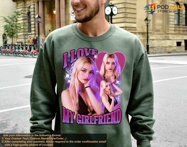 Vintage Love Girlfriend Custom Shirt, Personalized Xmas T-Shirt