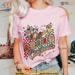 Vintage Mickey Festive Tee Best Family Christmas Gifts Disney Party 2023 2