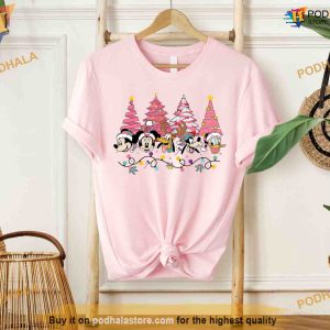 Vintage Mickey Friends Pink Xmas Shirt, Matching Family Xmas Shirt