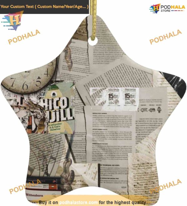 Vintage Newspaper 2023 Ornament, Personalized Family Ornaments