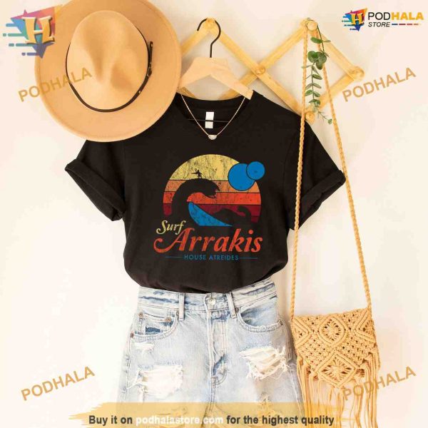 Visit Arrakis Vintage Distressed Surf Dune Sci Fi Vintage Movie Shirt For Women Men