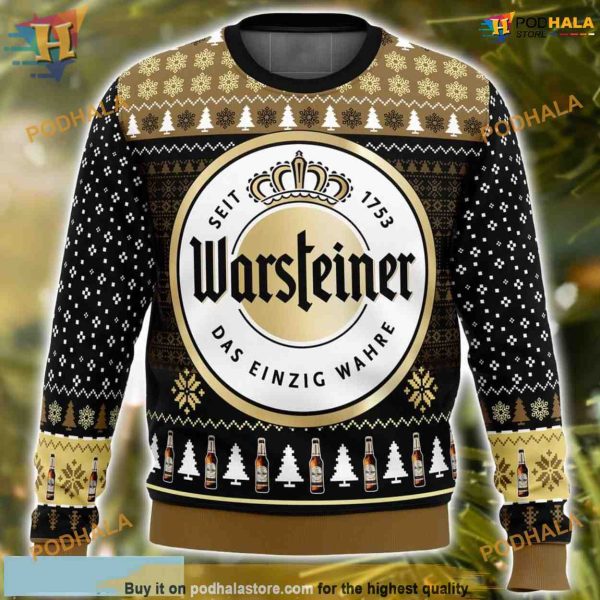 Warsteiner 3D Ugly Christmas Sweater For Beer Lovers, Xmas Gifts