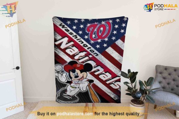 Washington Pride Patriotic Mickey Christmas Blanket