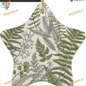 Watercolor Fern Leaves 2023, Personalized Family Christmas Ornaments