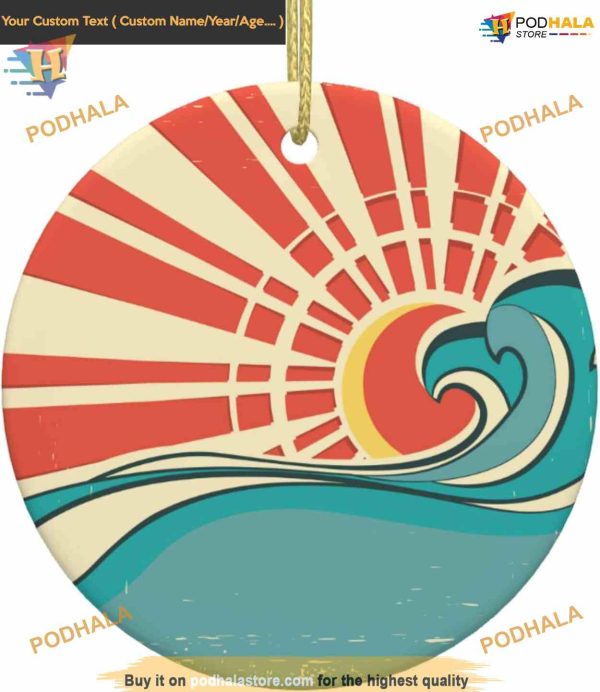 Waves Nature 2023 Ornament, Family Christmas Tree Ornaments