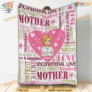 We Love You  Personalized Mother Fleece Blanket Gift for Mother's day
