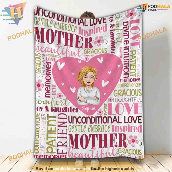 We Love You  Personalized Mother Fleece Blanket Gift for Mother’s day