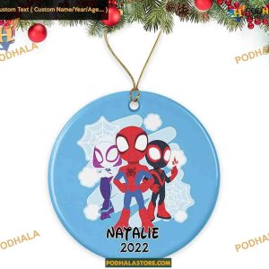 Web Graphic Superhero 2023 Kids Ornament, Customized Family Christmas Gift
