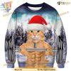 Weightlifting Cat Xmas Sweatshirt 3D Hoodie, Funny Xmas Gifts