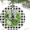 Welcome Spring 2023 Floral Wreath Personalized Family Ornaments