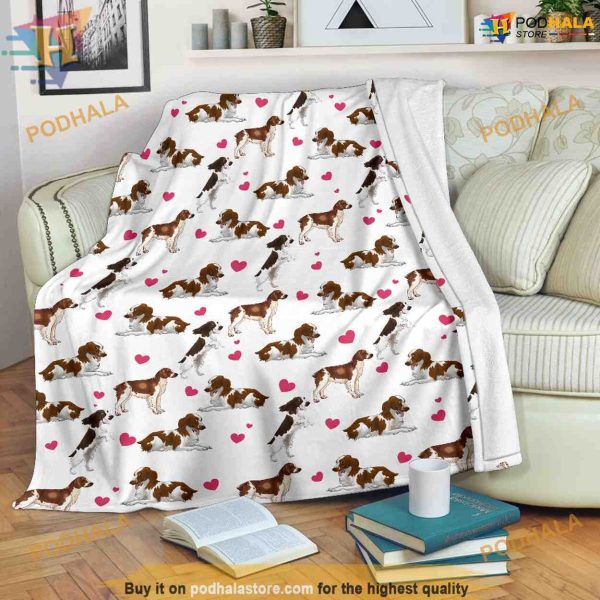 Welsh Spaniel Heartfelt Fleece Blanket, Unique Christmas Gift