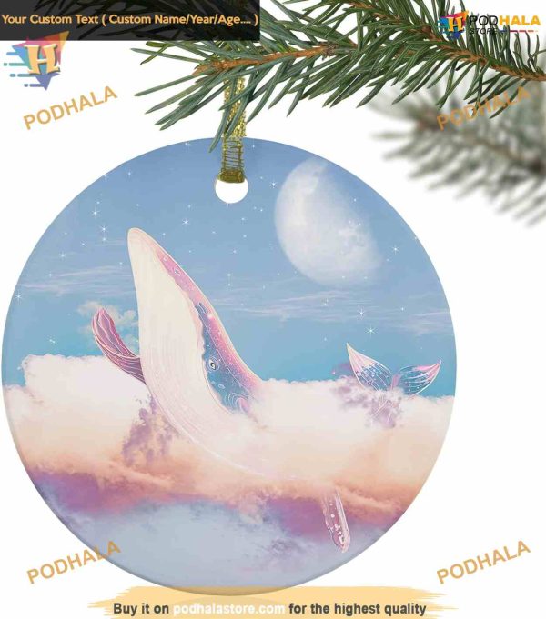 Whale Fantasy Sky 2023 Ornament, Family Tree Decoration