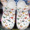 White Pattern Chicken White Sole Crocs, Trendy Footwear for All