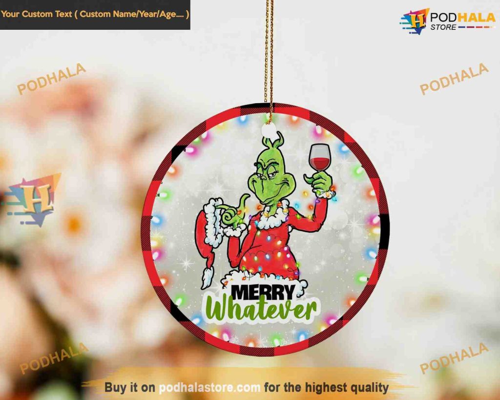 Wine And Grinch Christmas Decor Merry Whatever Grinch Ornaments Bring Your Ideas Thoughts And 7612