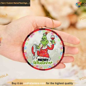 Wine Grinch Christmas Decor Merry Whatever Grinch Ornaments 2