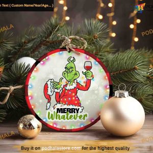 Wine Grinch Christmas Decor Merry Whatever Grinch Ornaments 3