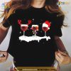 Wine & Lights Santa Xmas Shirt, Festive Family Funny Christmas Shirt